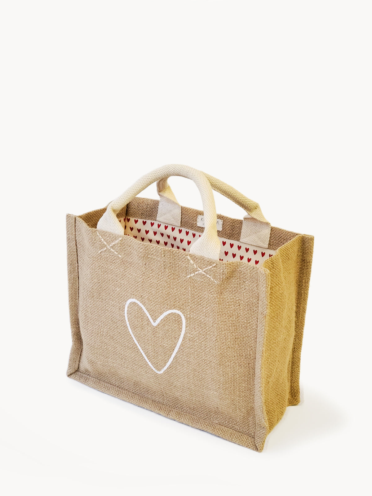 Jute Canvas Gift Bag - Love Tote KORISSA