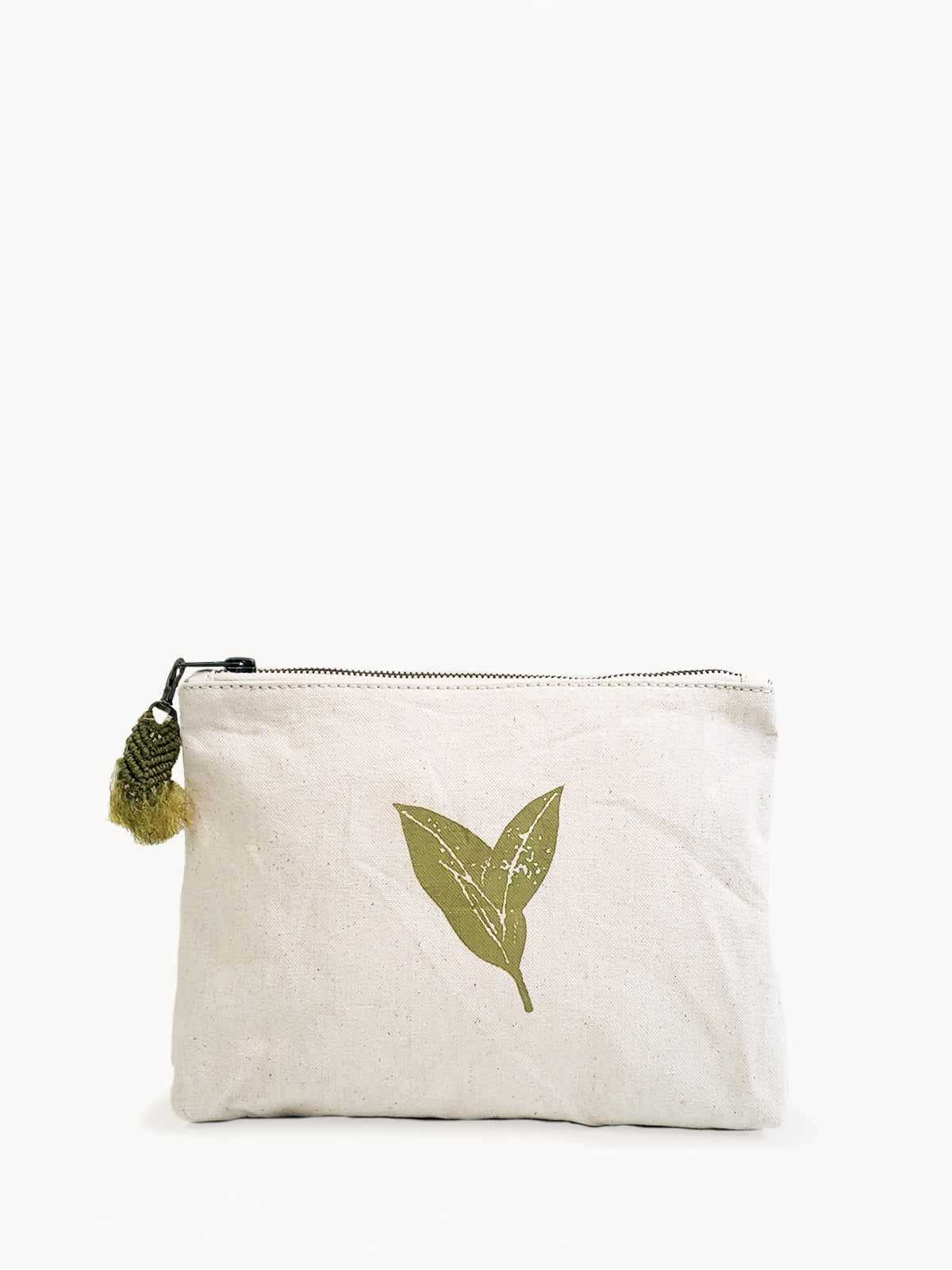 Hand Screen Printed Cotton Canvas Pouch - Nature Tote KORISSA