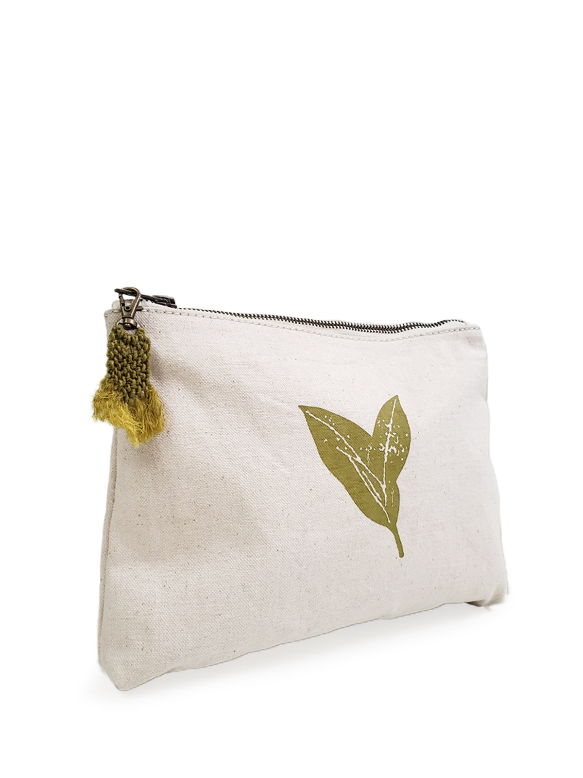 Hand Screen Printed Cotton Canvas Pouch - Nature Tote KORISSA