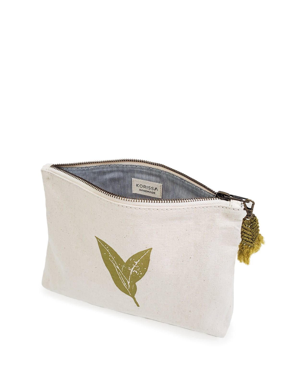 Hand Screen Printed Cotton Canvas Pouch - Nature Tote KORISSA