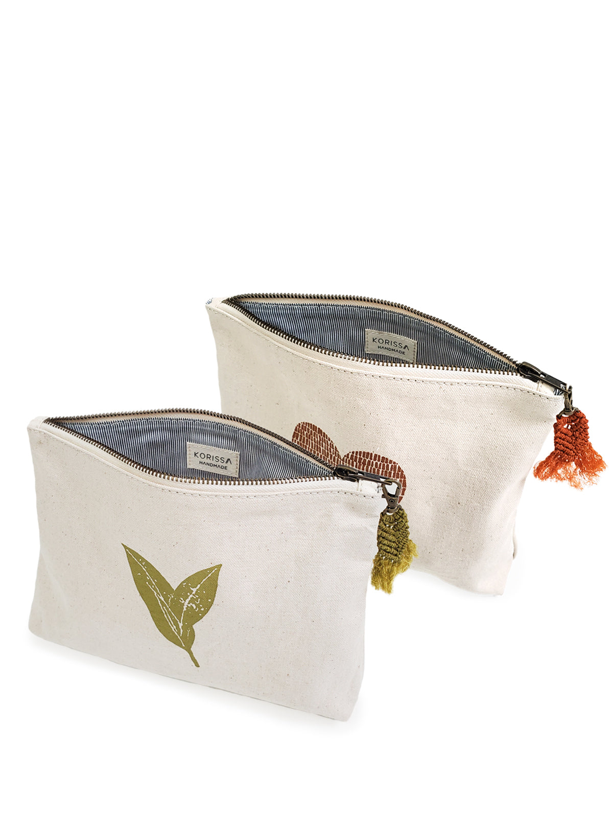 Hand Screen Printed Cotton Canvas Pouch - Nature Tote KORISSA