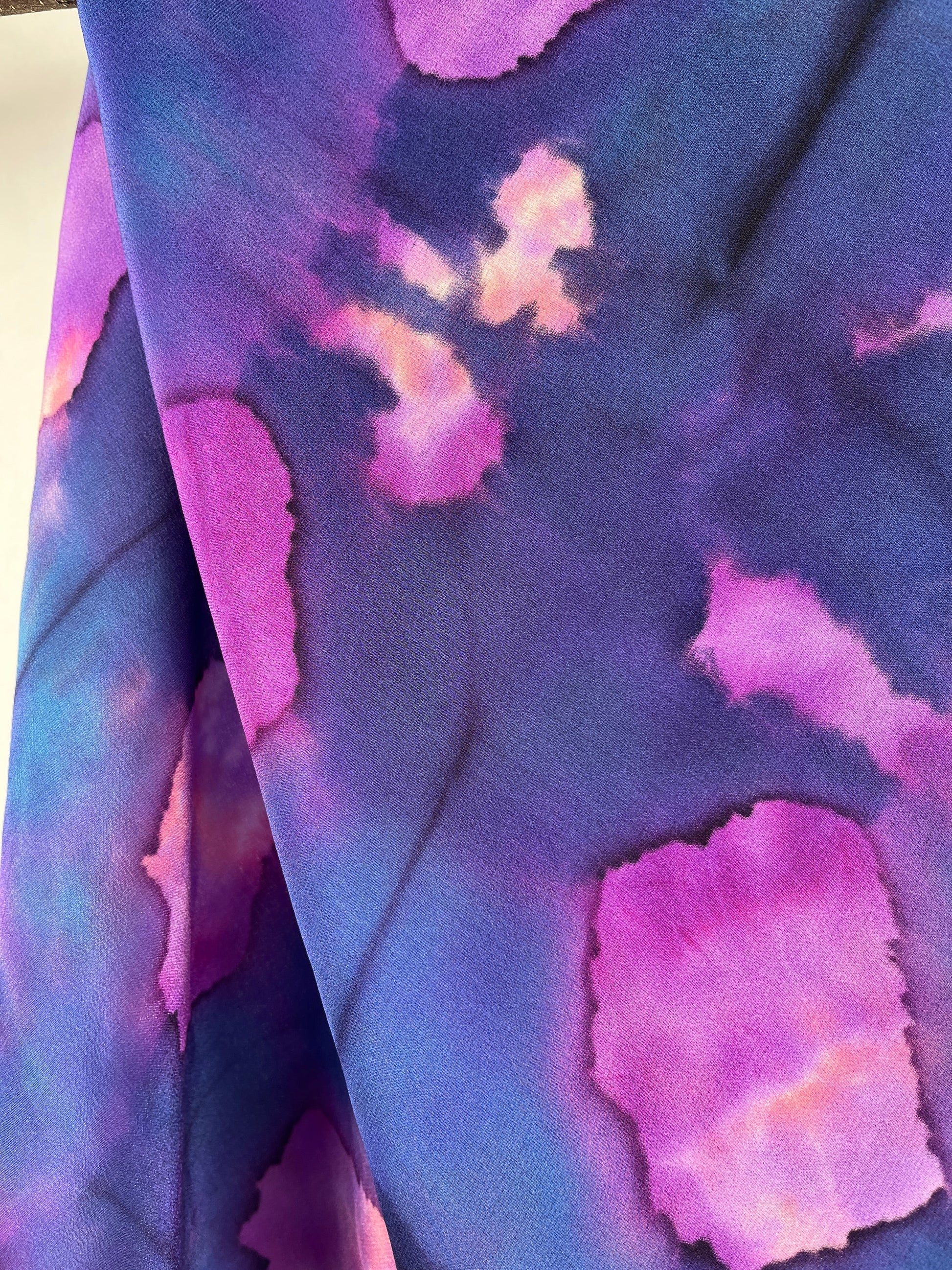 "Purple Nebula Shibori" - Hand-dyed Silk Scarf - $125 Silk Scarf Fox Run Studios