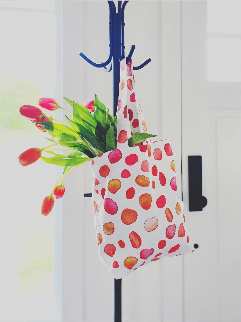 Tote Bag: Rose Petals on Ecru Tote India & Purry by Jessica Hollander