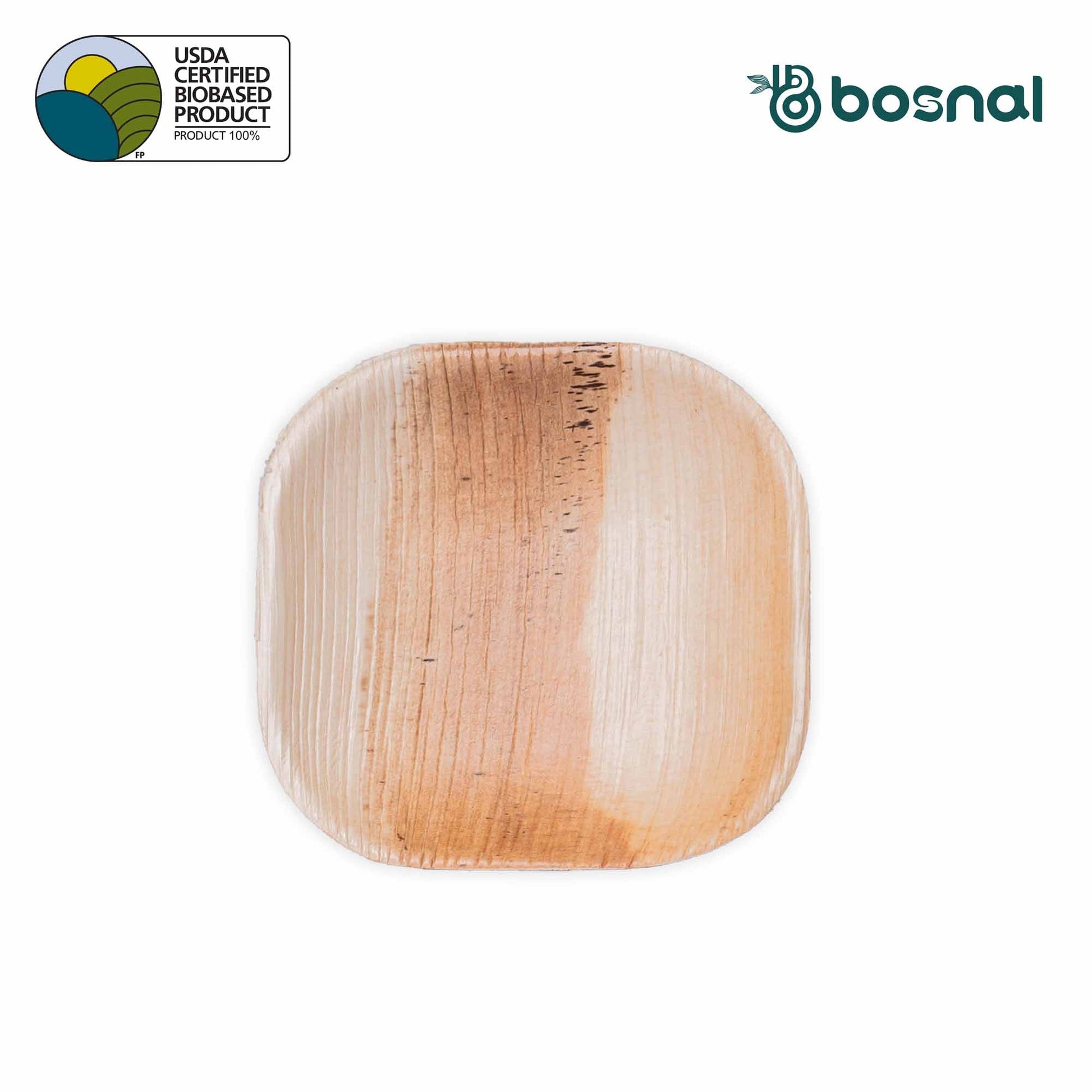 Bosnal - Palm Leaf Biodegradable Plates, 4 inch, Square, 25 Pcs Plates Bosnal