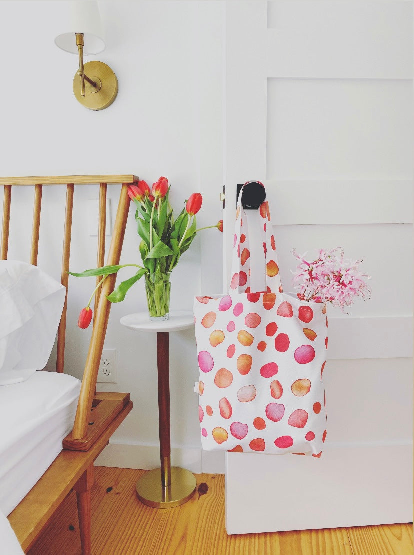 Tote Bag: Rose Petals on Ecru Tote India & Purry by Jessica Hollander