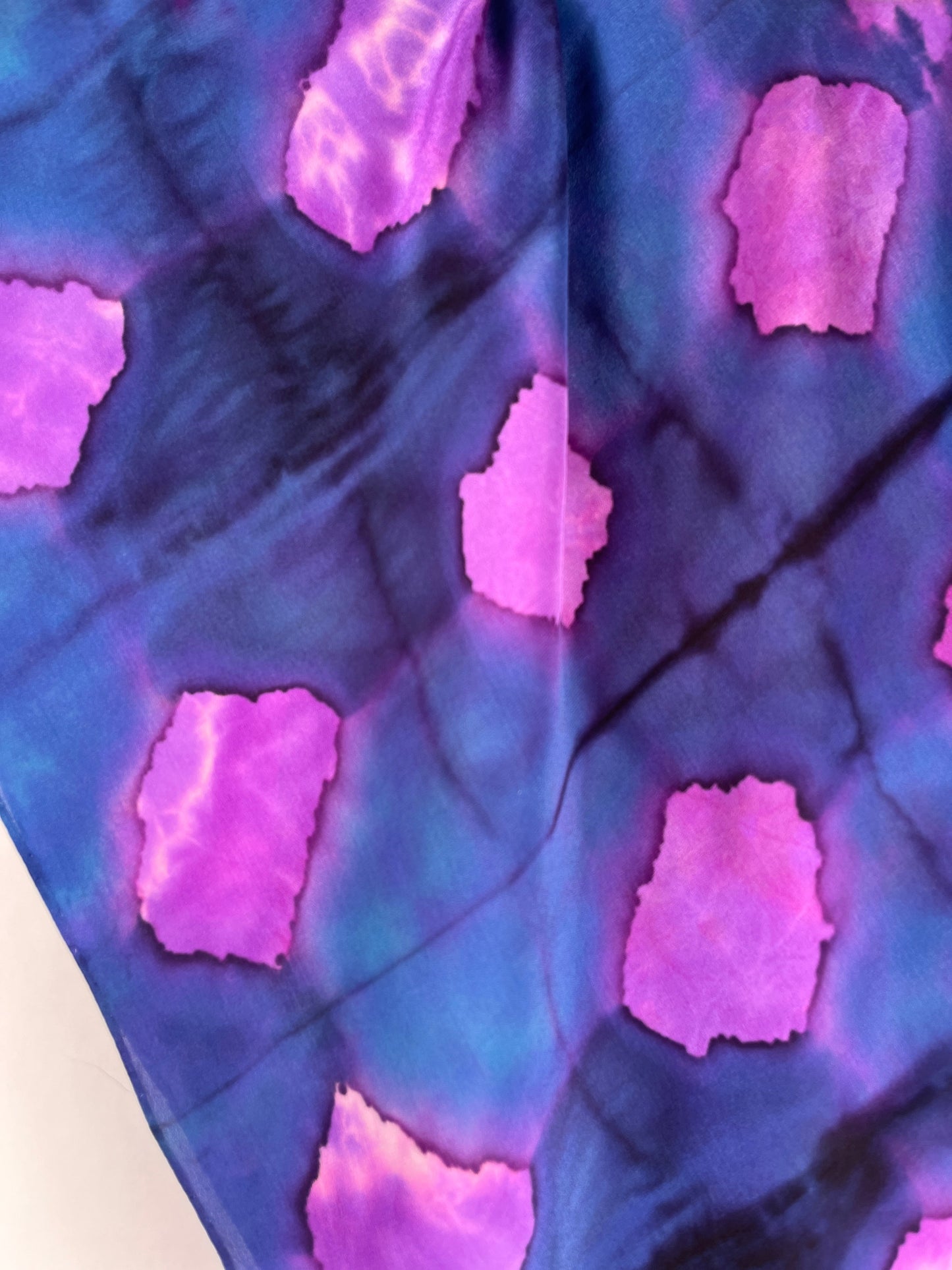 "Purple Nebula Shibori" - Hand-dyed Silk Scarf - $125 Silk Scarf Fox Run Studios