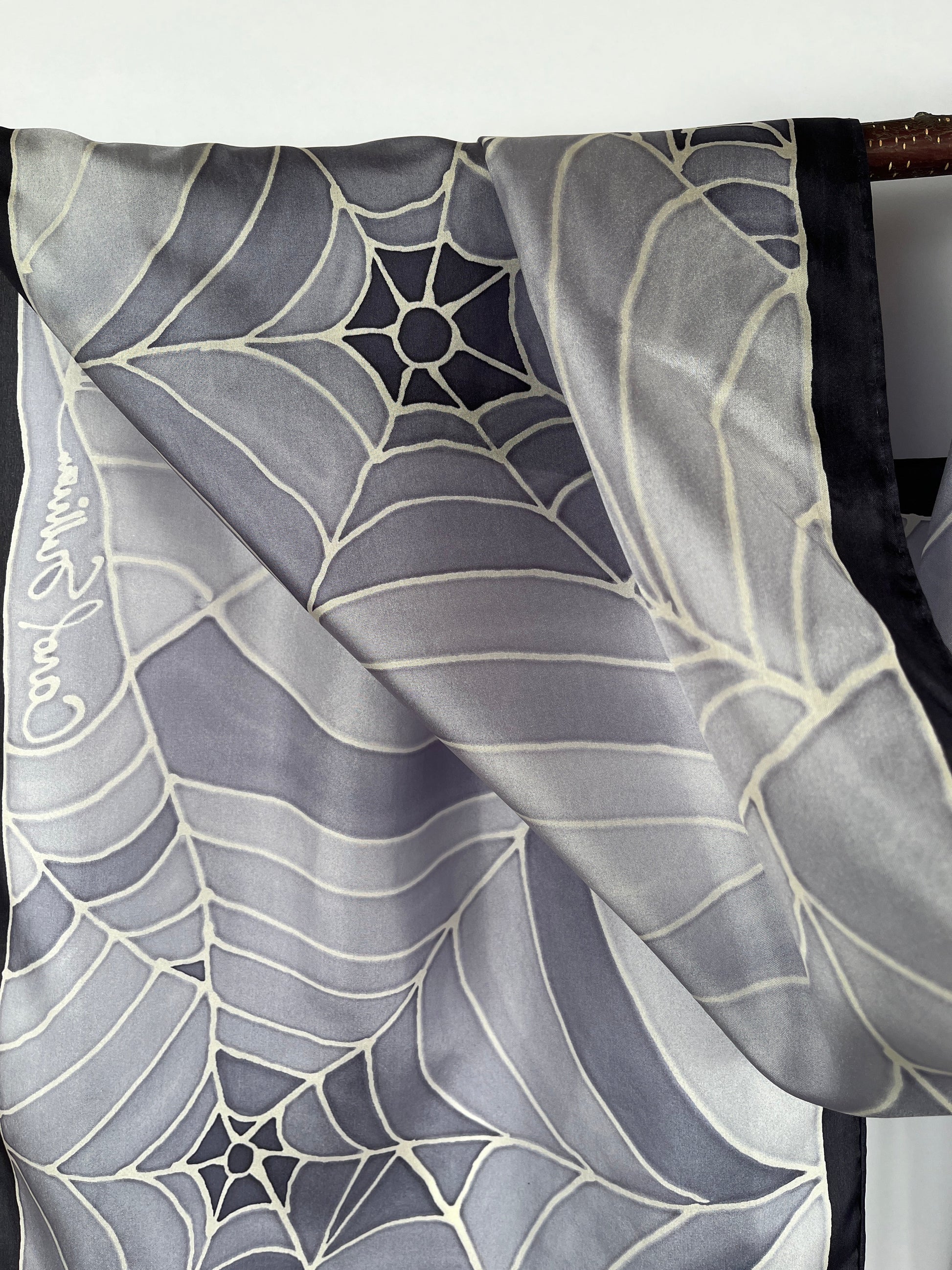 “Just the Web" - Hand-dyed Silk Scarf - $140 Silk Scarf Fox Run Studios