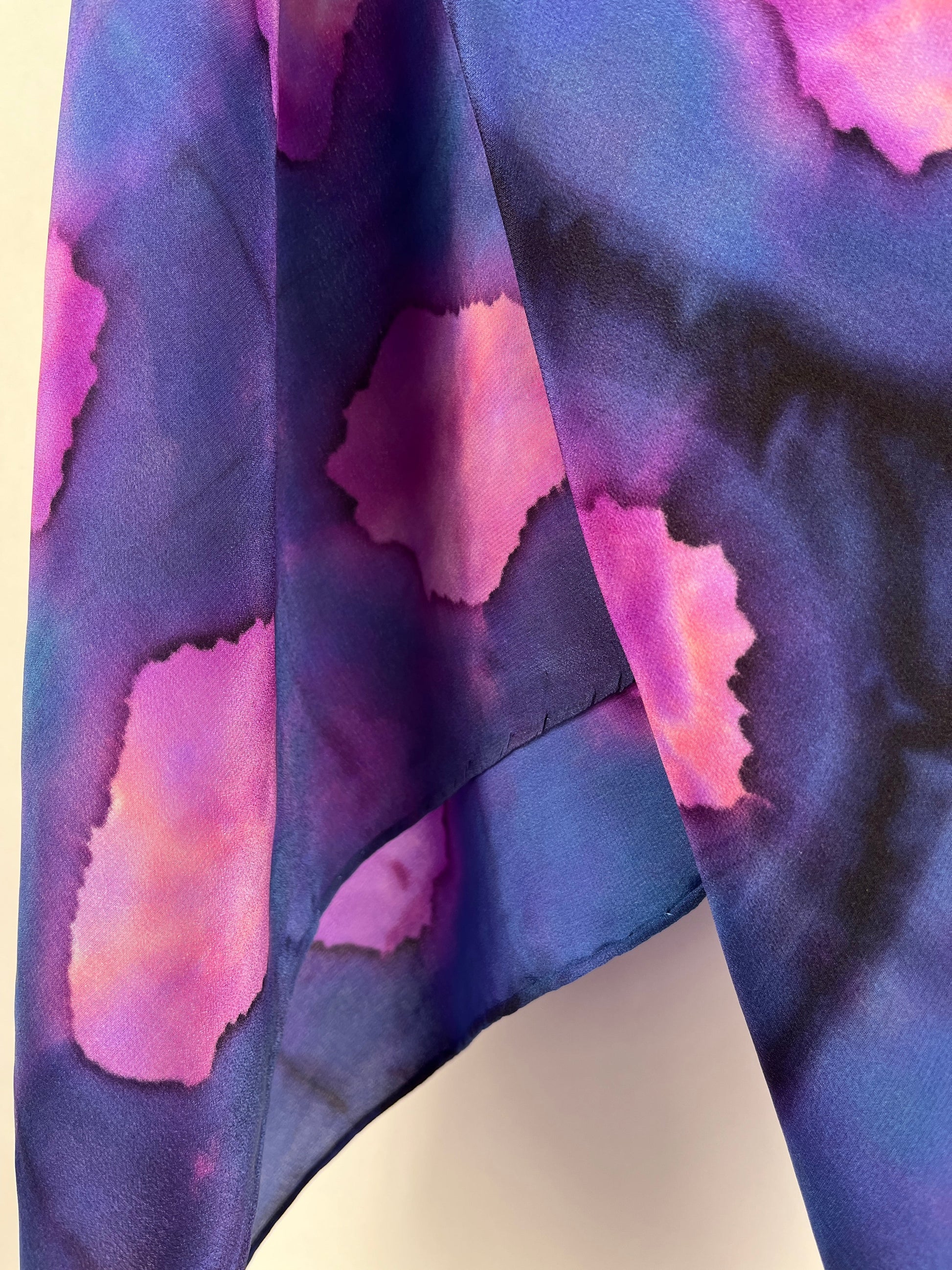 "Purple Nebula Shibori" - Hand-dyed Silk Scarf - $125 Silk Scarf Fox Run Studios