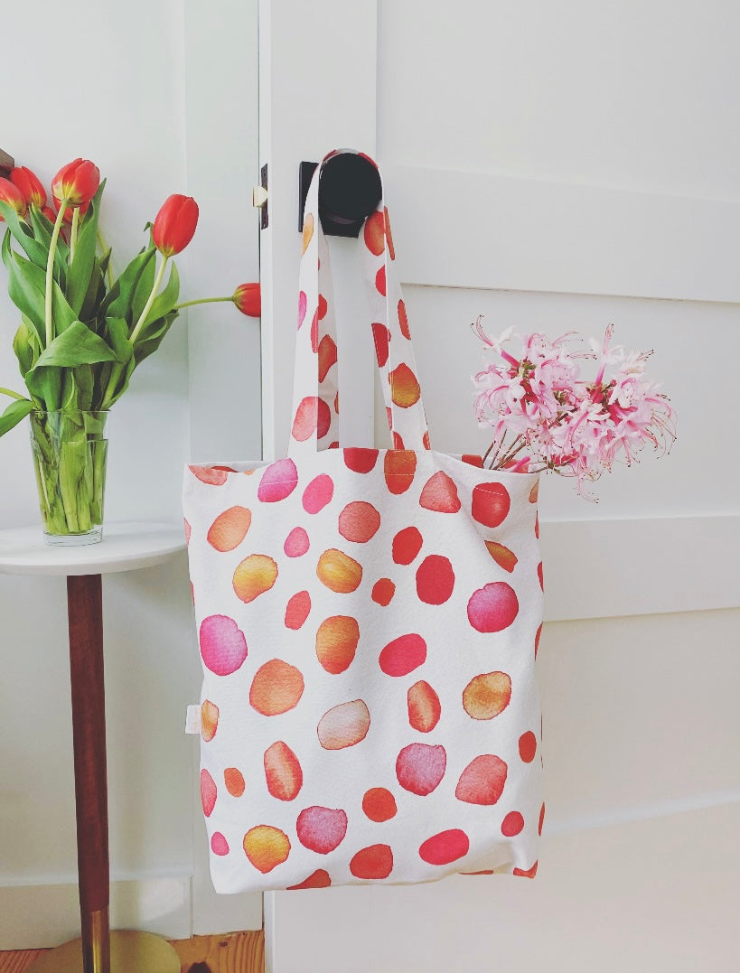 Tote Bag: Rose Petals on Ecru Tote India & Purry by Jessica Hollander