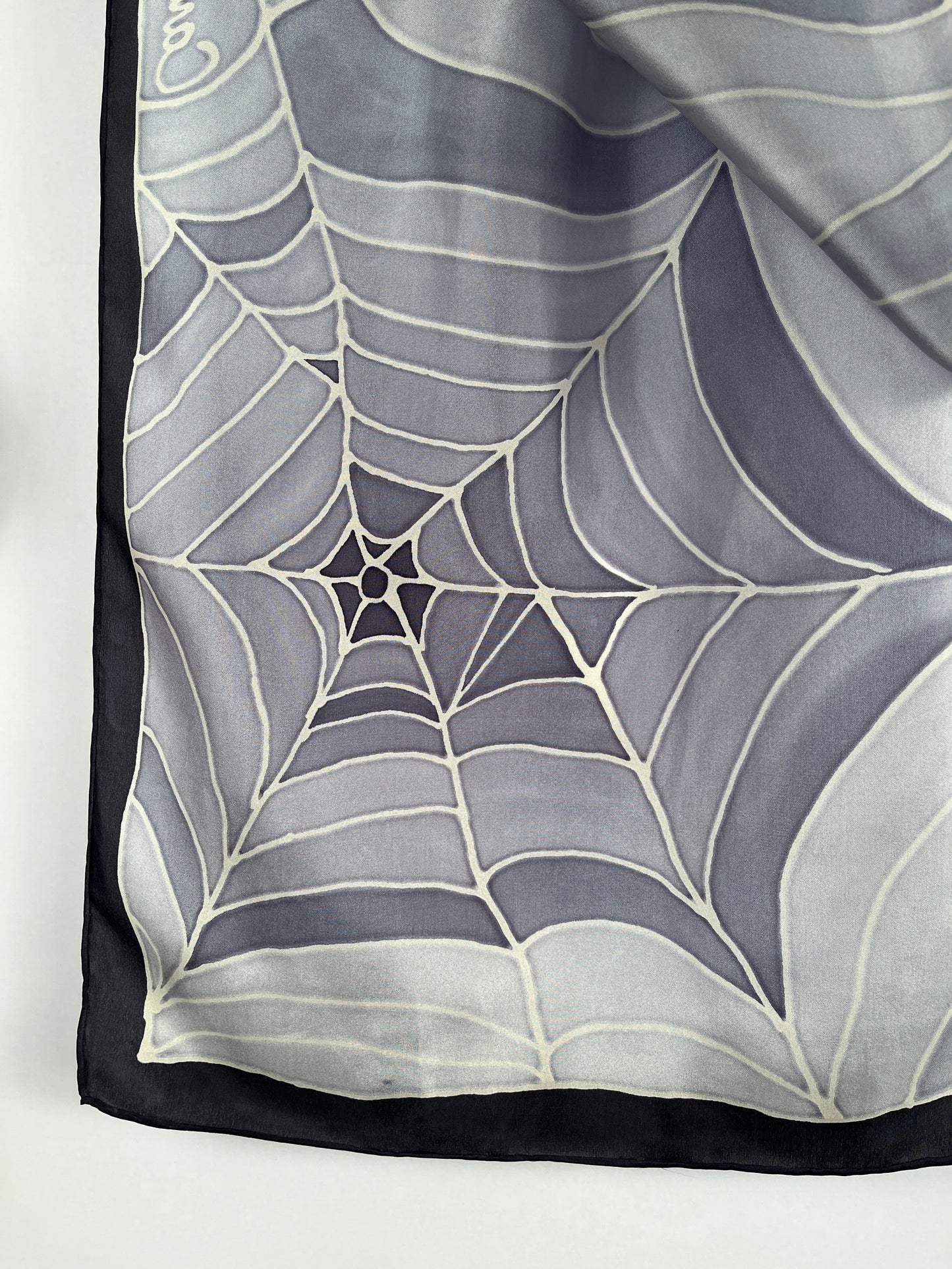 “Just the Web" - Hand-dyed Silk Scarf - $140 Silk Scarf Fox Run Studios