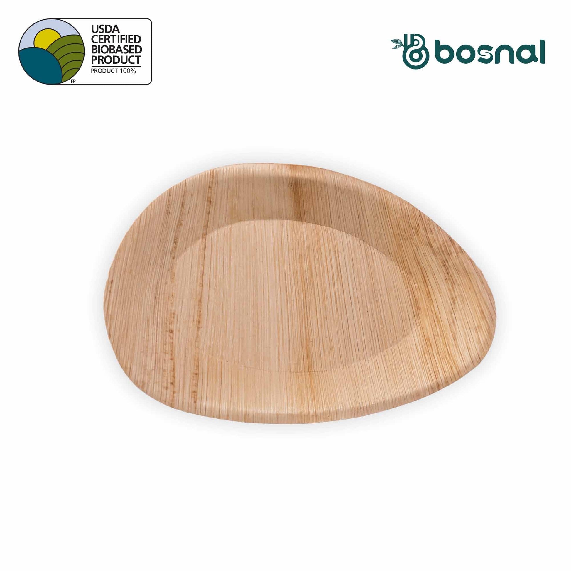 Bosnal - Palm Leaf Biodegradable Plates, 10 inch, Oval, 25 Pcs plates Bosnal