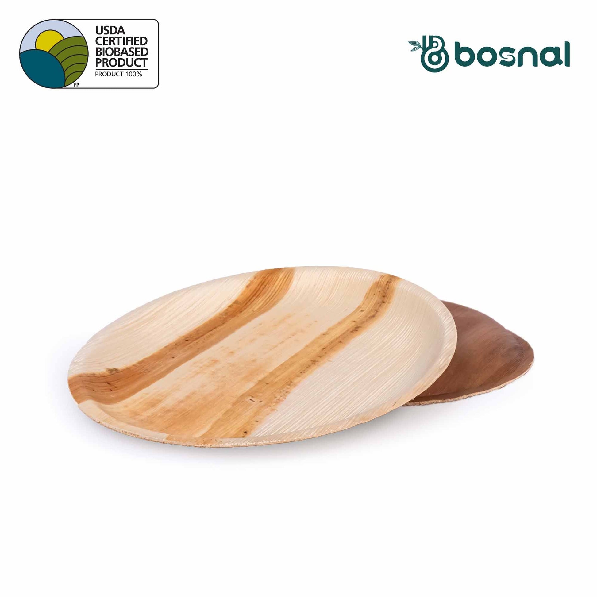 Bosnal - Palm Leaf Biodegradable Plates, 10 inch, Round, 25 Pcs plates Bosnal