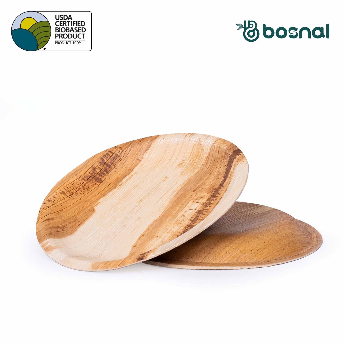 Bosnal - Palm Leaf Biodegradable Plates, 6 inch, Round, 25 Pcs Plates Bosnal