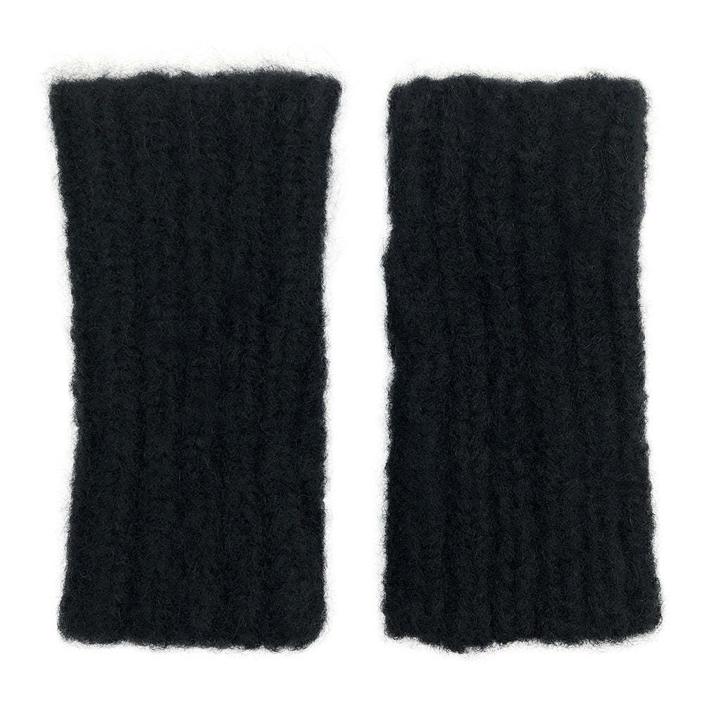 Black Ribbed Alpaca Gloves Gloves SLATE + SALT