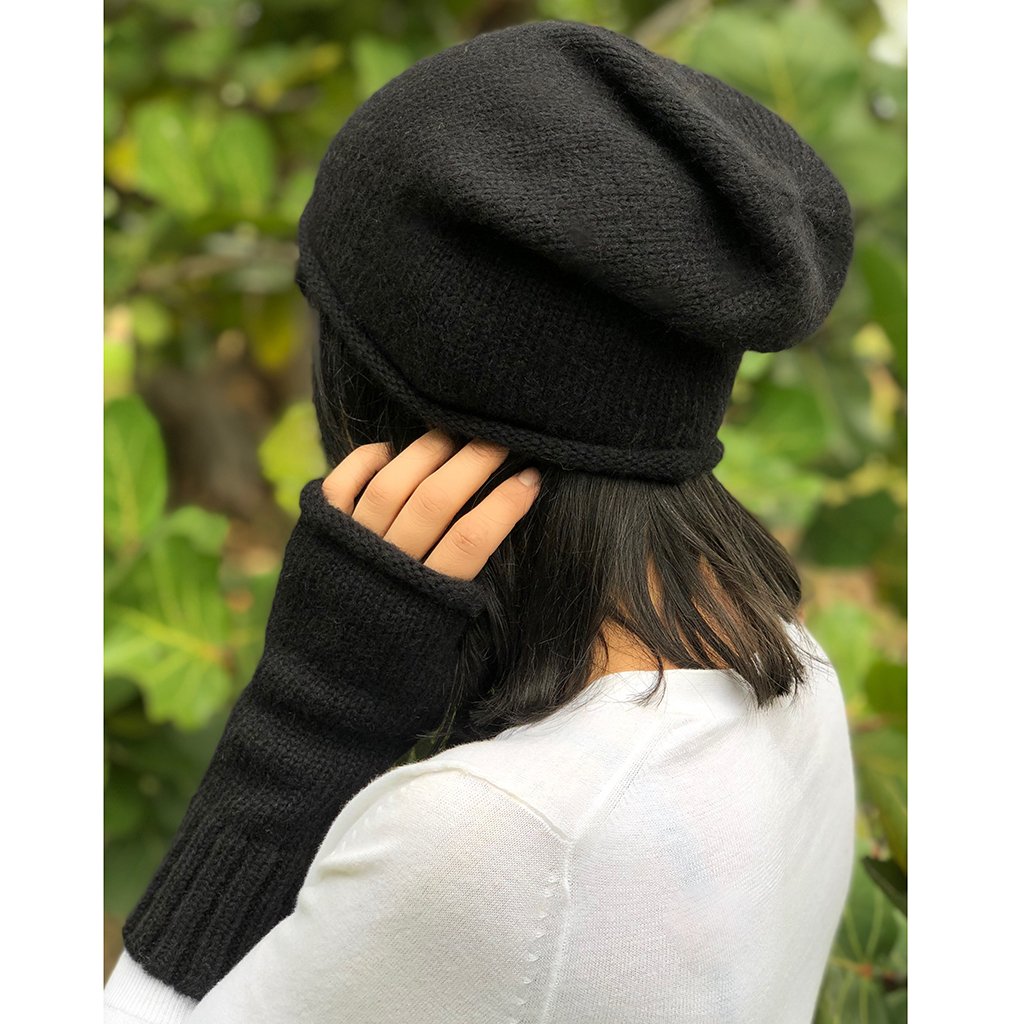 Black Essential Knit Alpaca Beanie Beanie SLATE + SALT