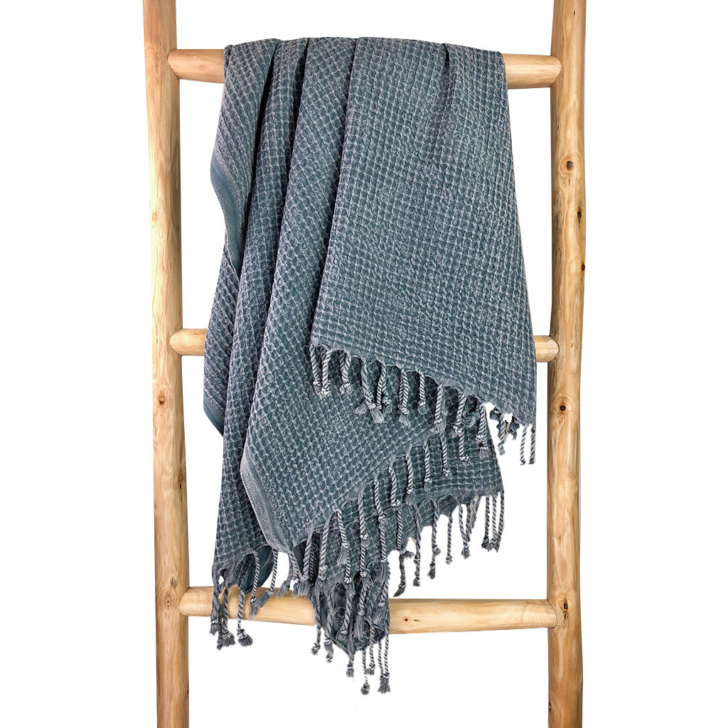 Waffle Weave Turkish Towel Bath Towel SLATE + SALT