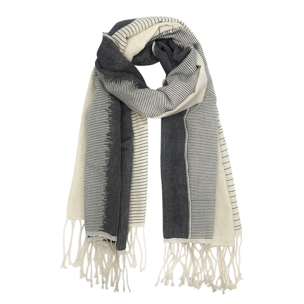 Striped Organic Cotton Scarf Scarves SLATE + SALT