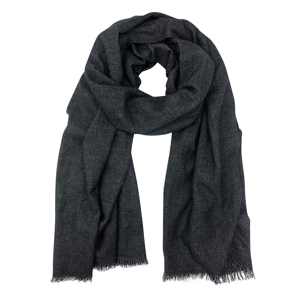 Black Handloom Cashmere Scarf Scarves SLATE + SALT