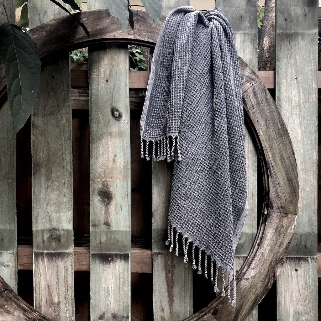 Waffle Weave Turkish Towel Bath Towel SLATE + SALT