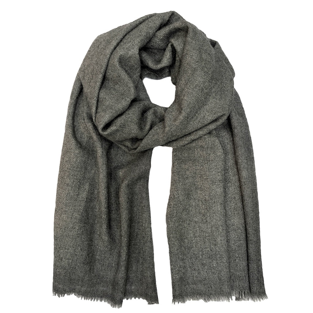 Charcoal Handloom Cashmere Scarf Scarves SLATE + SALT