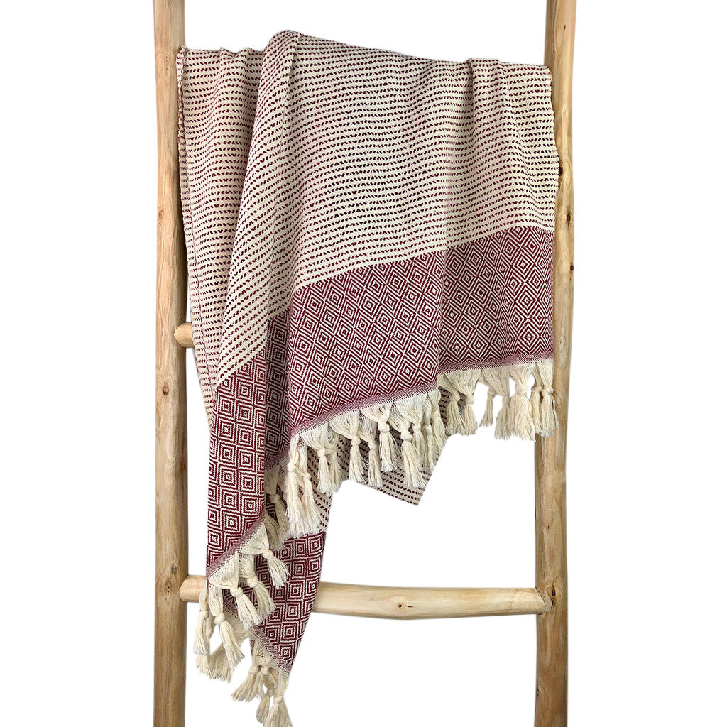 Diamond Stripe Turkish Towel Bath Towel SLATE + SALT