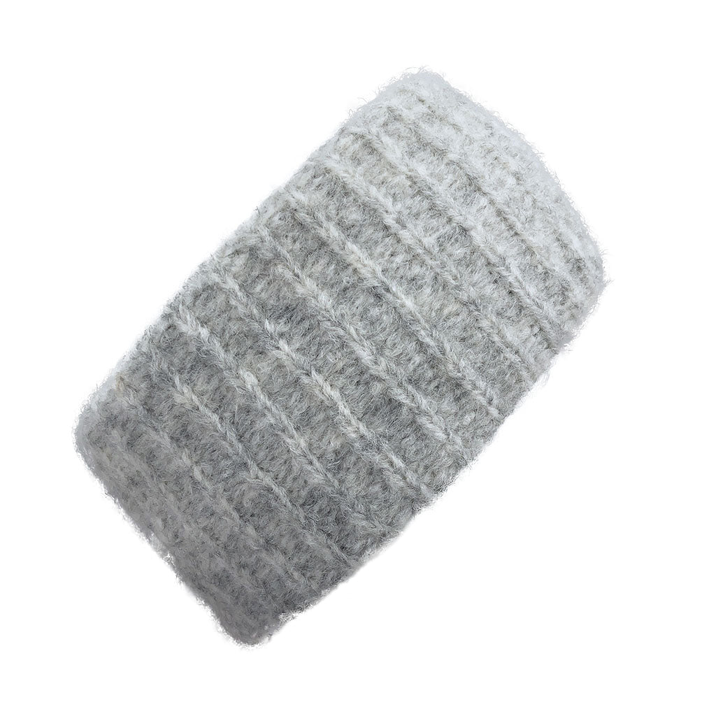 Gray Ribbed Alpaca Ear Warmer Headband SLATE + SALT