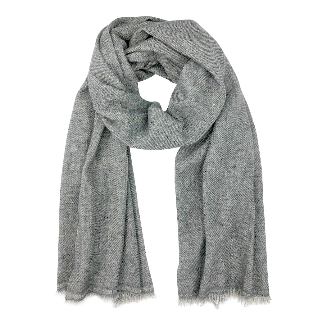 A Gray Handloom Cashmere Scarf Scarves SLATE + SALT