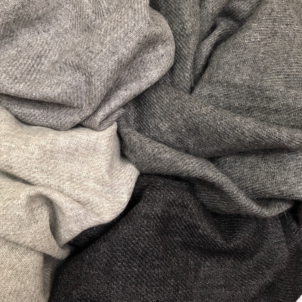 Charcoal Handloom Cashmere Scarf Scarves SLATE + SALT