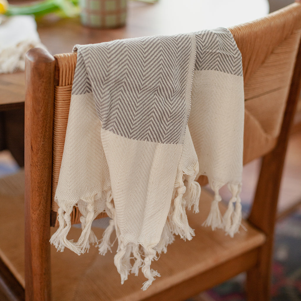 Herringbone Turkish Hand Towel Hand Towel SLATE + SALT