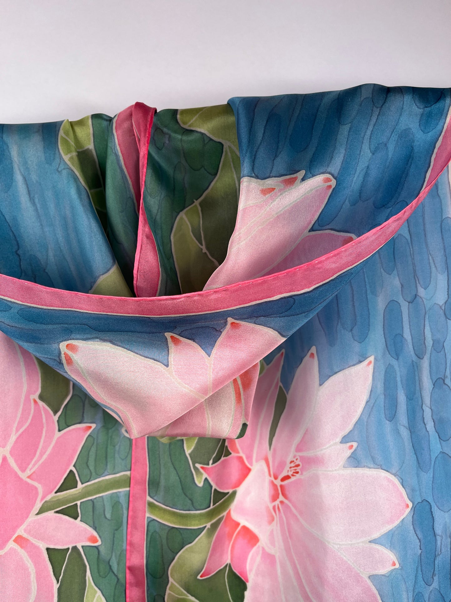 “Water Lily Triad”- Scarf - $150 Silk Scarf Fox Run Studios