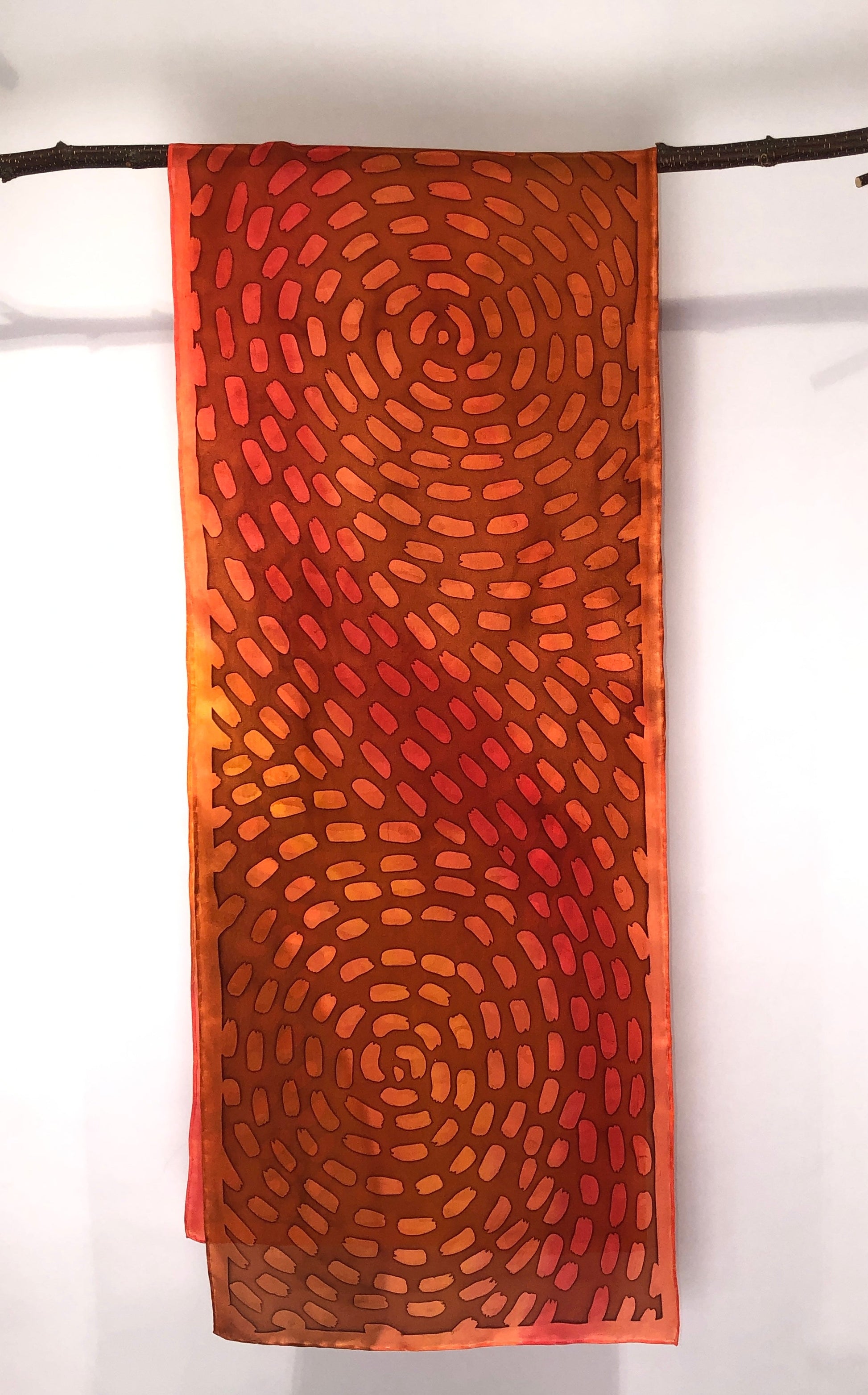 “Solar Winds” - Hand-dyed Silk Scarf - $120 Silk Scarf Fox Run Studios