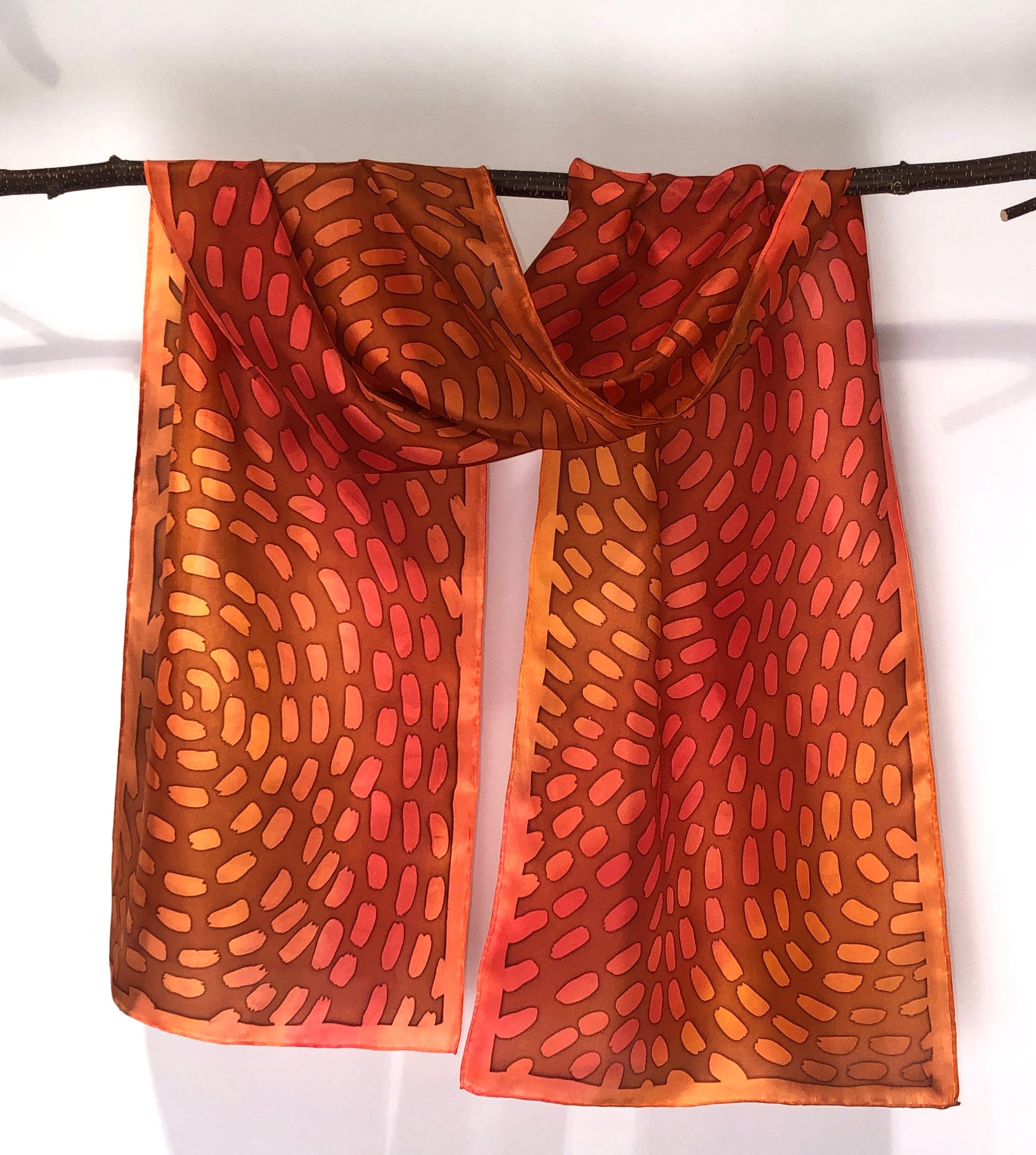 “Solar Winds” - Hand-dyed Silk Scarf - $120 Silk Scarf Fox Run Studios