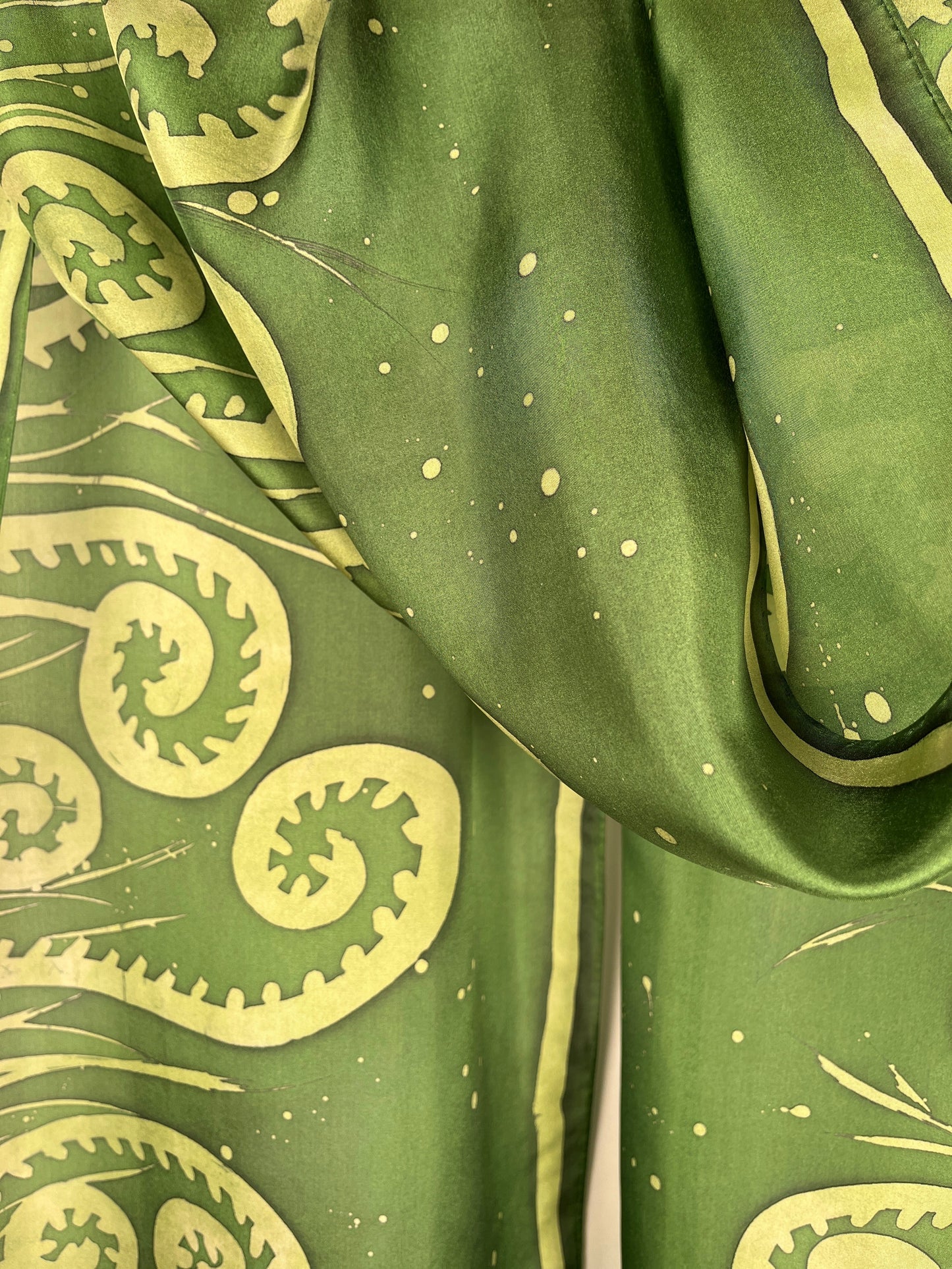 "Fiddlehead Fantasy" - Hand-dyed Silk Scarf - $125 Silk Scarf Fox Run Studios