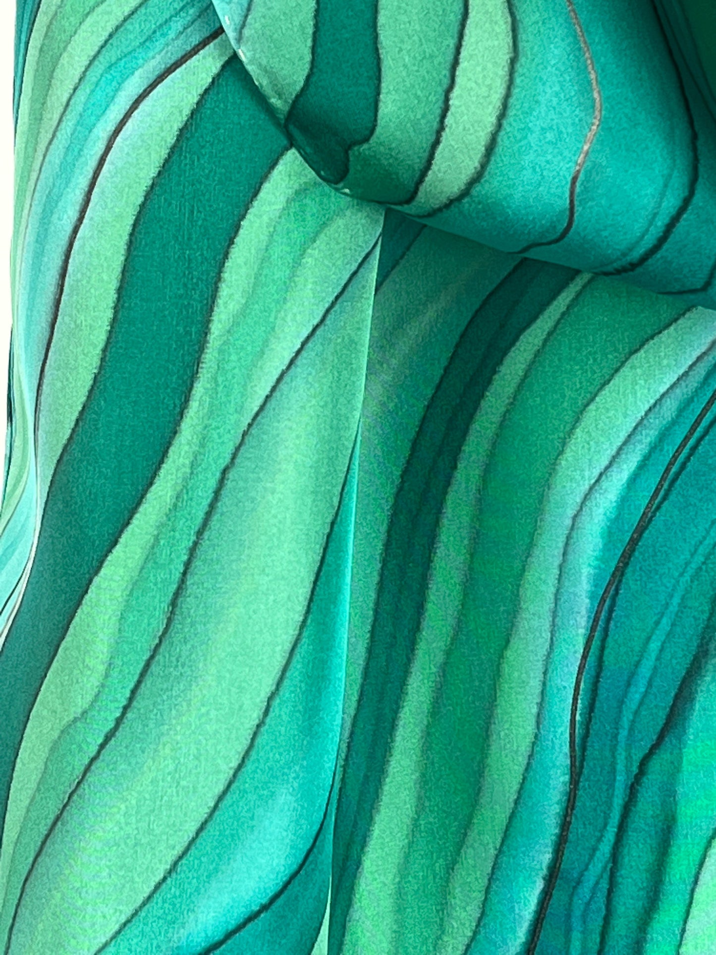 “Magnificent Malachite" - Hand-dyed Silk Scarf - $125 Silk Scarf Fox Run Studios