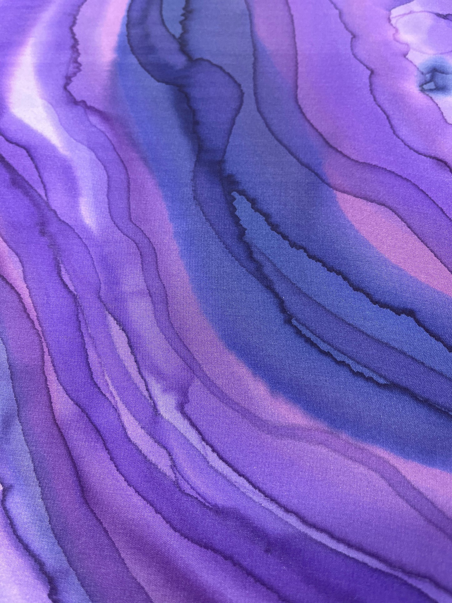 “Amethyst Geode" - Hand-dyed Silk Scarf - $125 Silk Scarf Fox Run Studios