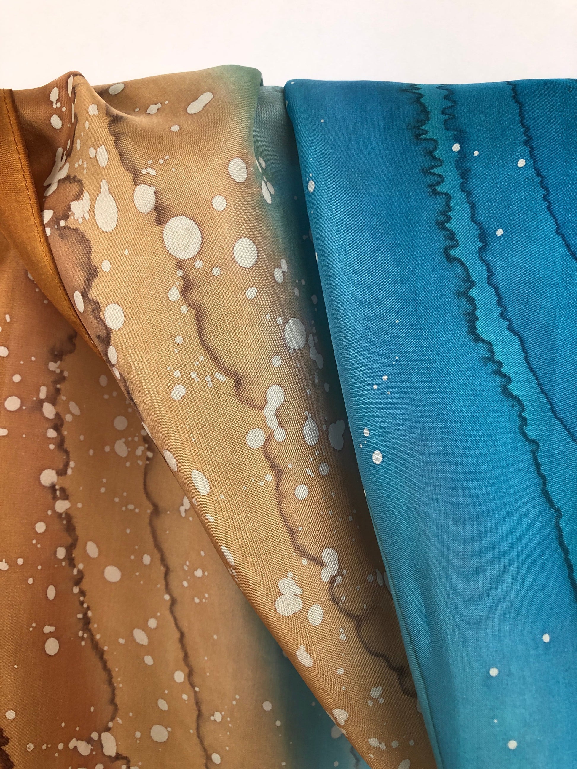 "Surf Zone" - Hand-dyed Silk Scarf - $125 Silk Scarf Fox Run Studios