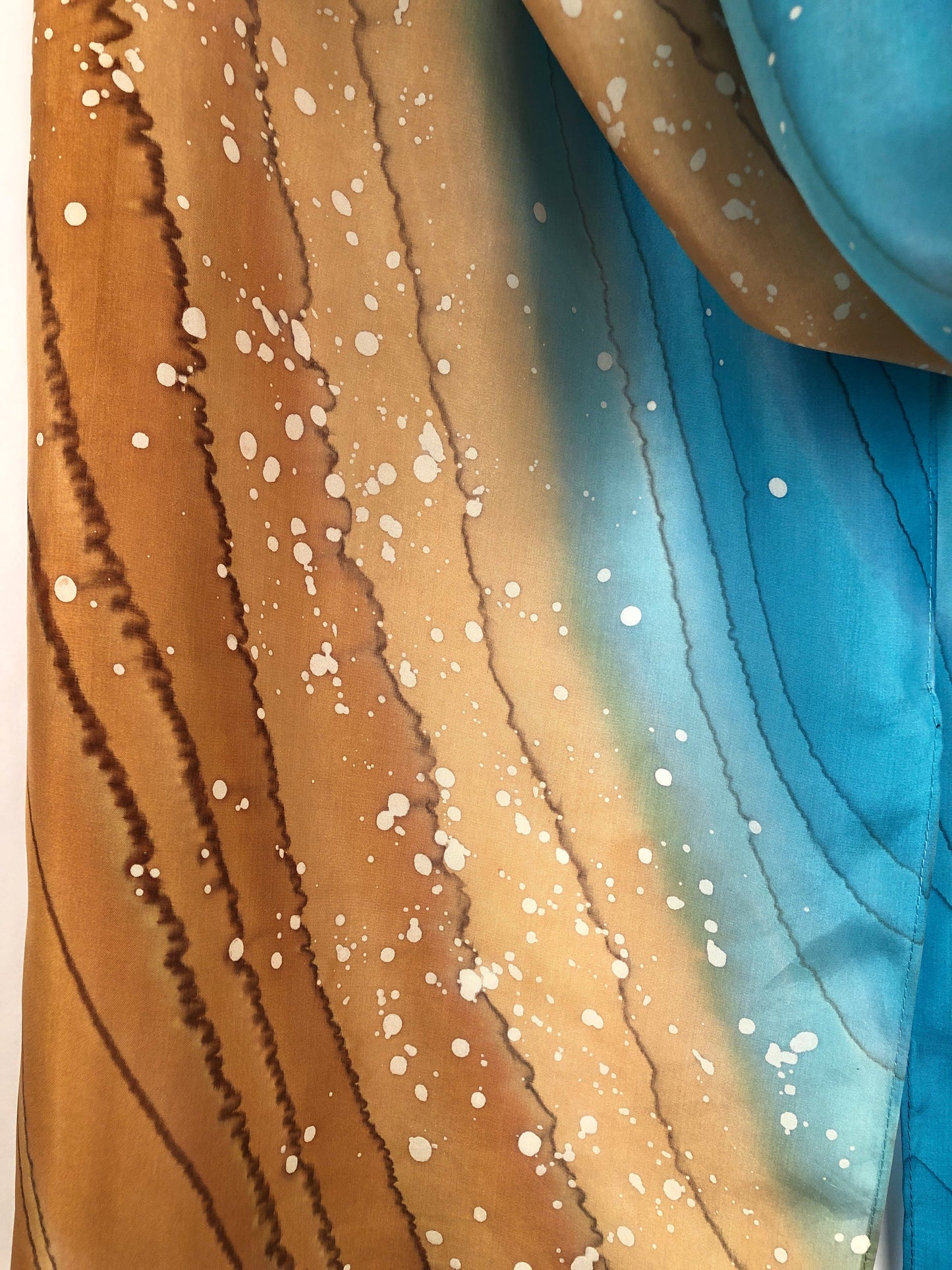 "Surf Zone" - Hand-dyed Silk Scarf - $125 Silk Scarf Fox Run Studios