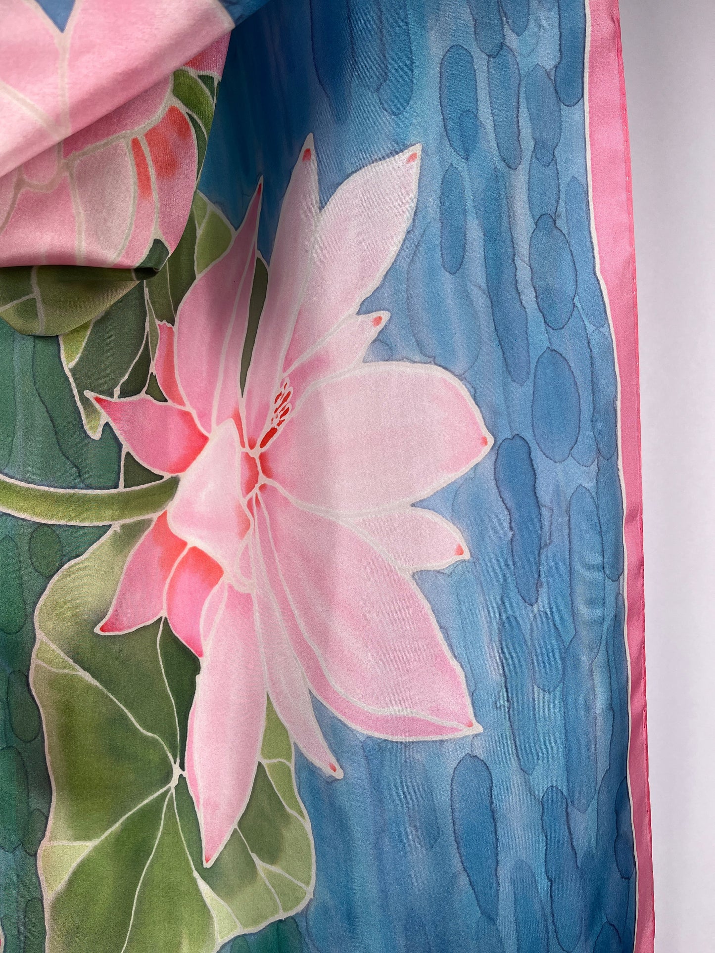 “Water Lily Triad”- Scarf - $150 Silk Scarf Fox Run Studios