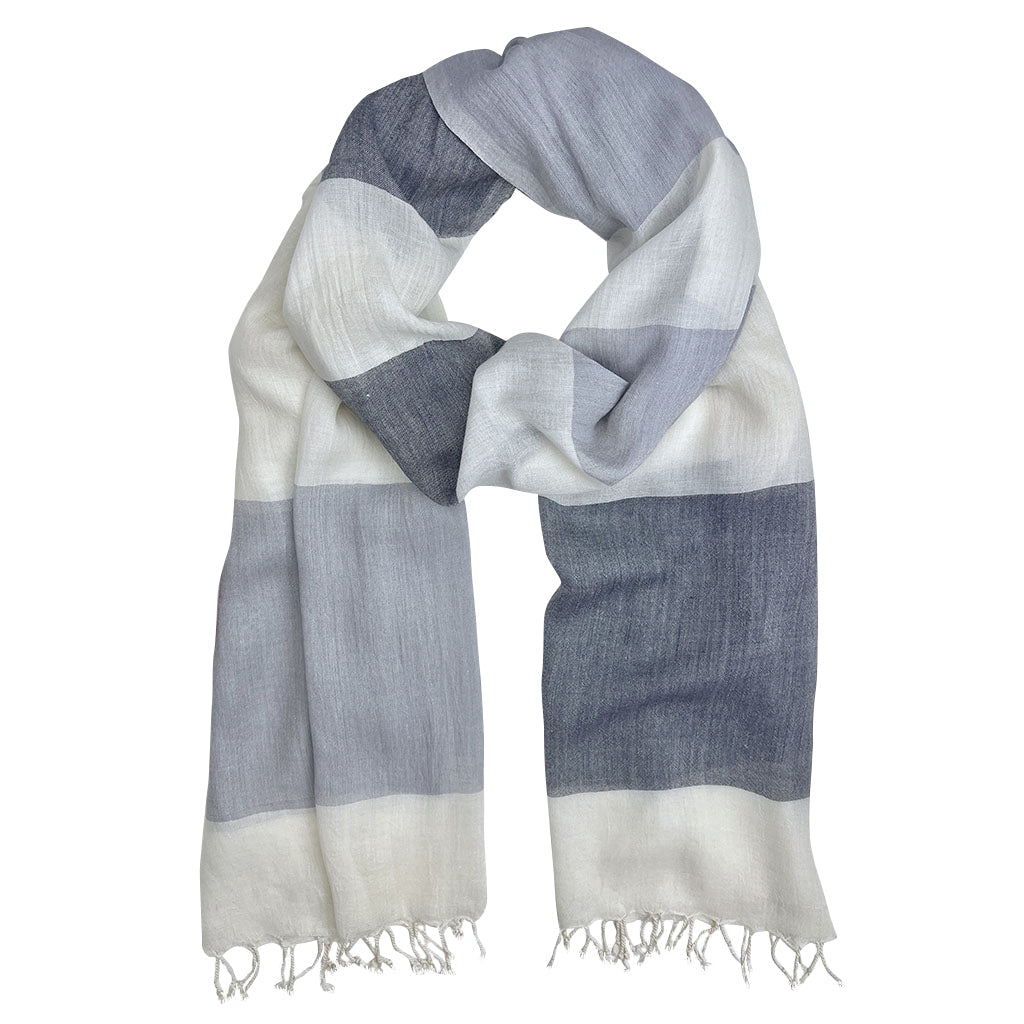 Bold Stripe Milk Yarn Scarf Scarves SLATE + SALT