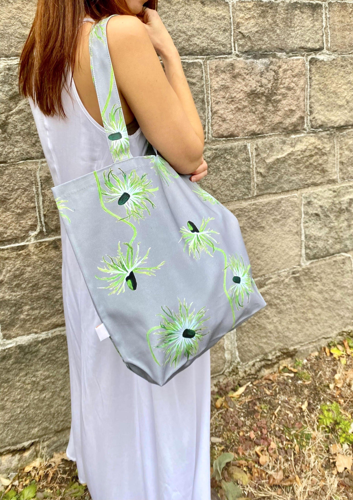 Tote Bag: Thistle on Grey Tote India & Purry by Jessica Hollander