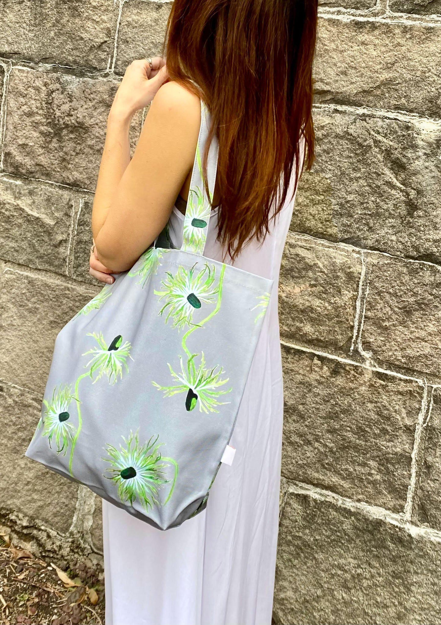 Tote Bag: Thistle on Grey Tote India & Purry by Jessica Hollander